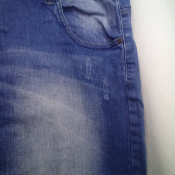 Promod Denim Skirt 16 Women Short Stretch Pockets Blue - Picture 8 of 16